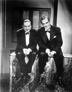 Bela Lugosi and Boris Karloff, the twin pillars of the first cycle of the Universal Monster films.