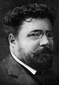 Gaston Leroux, the author of the novel on which the film would be based. This portrait was illustrated in 1907.